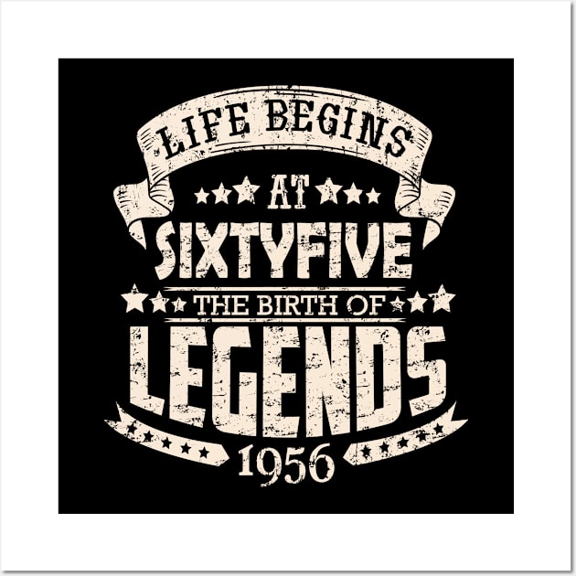 65th birthday life begins Wall Art by HBfunshirts